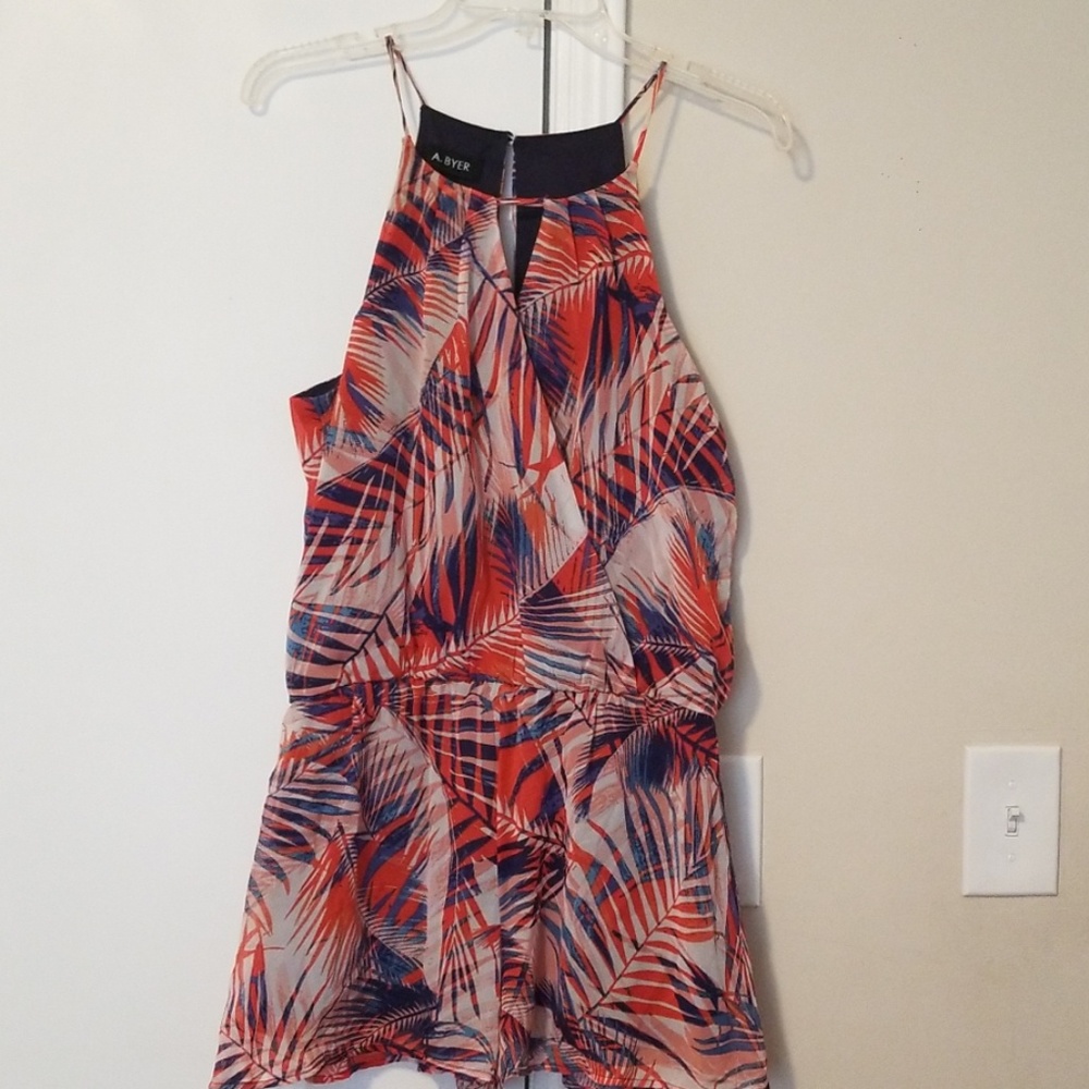 leaf print romper